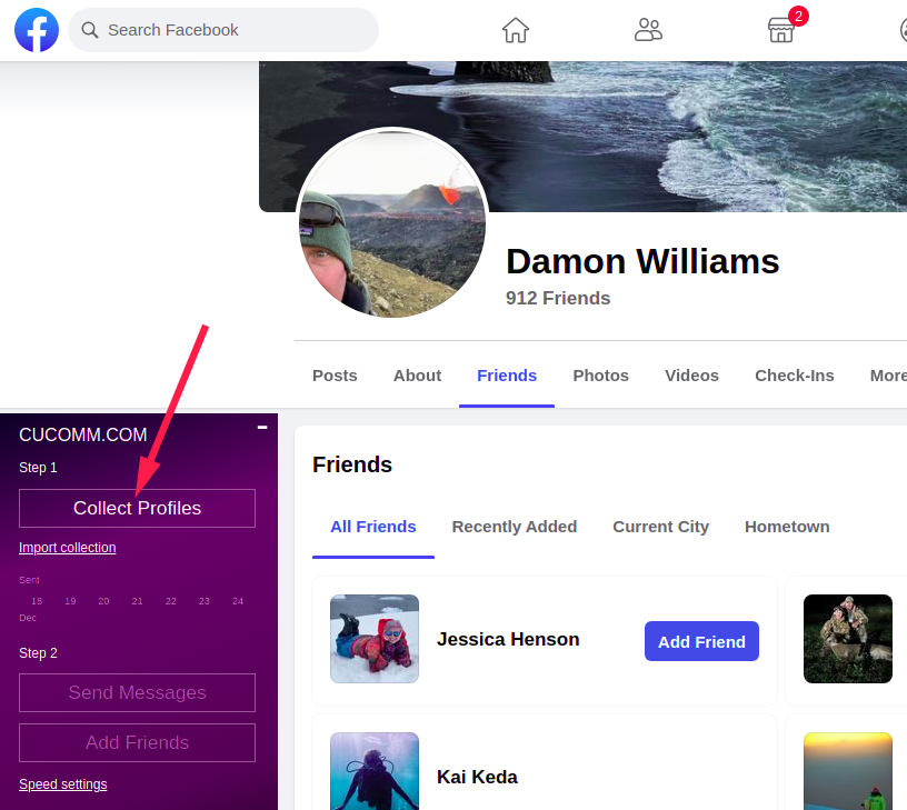 Click "Collect Leads" to collect friends