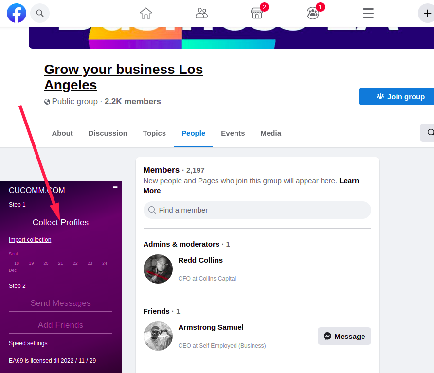 Collect profiles from group